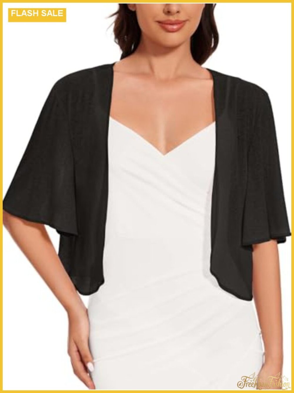 Women's Sheer Short Sleeve Bolero Shrug Open Front Cardigan Dress Cover Up